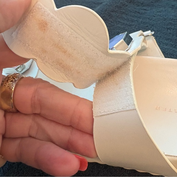 SOPHIA WEBSTER White Leather Pastel GEM Dad Sandals! Great gently used. 39 - Picture 6 of 10